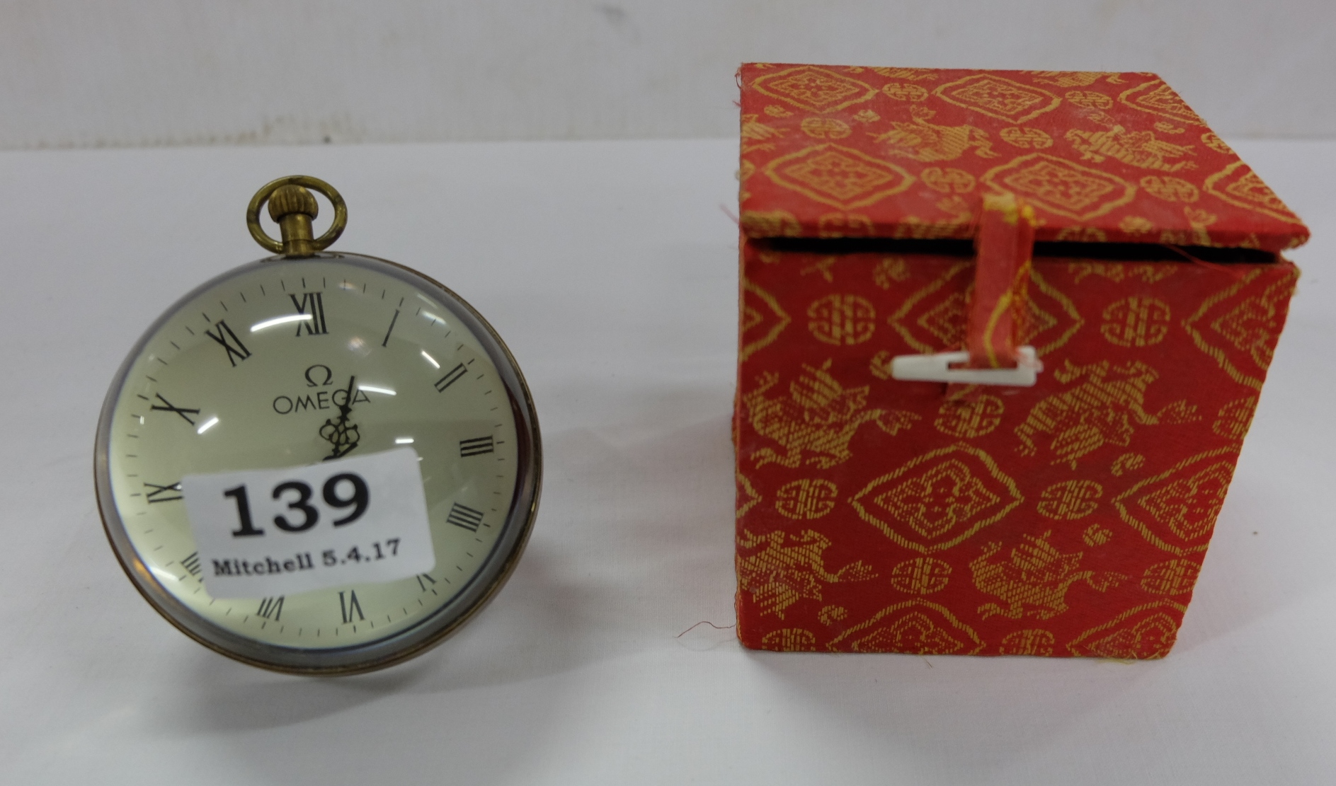 Reproduction Magnifying Desk Clock in a box