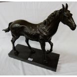 Bronze Study of a Striding Horse, on a black rectangular base, 17”w x 6.5”d x 19”h