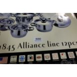 Carl Weill 12 piece Alliance Line Saucepan Set (as new, in box)
