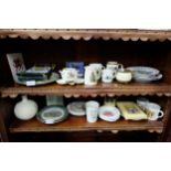 2 Shelves of china, mainly Irish souvenirs, from Ireland, also English commemorative cups