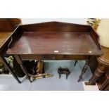 Victorian Pine Washstand, with apron drawer, on round legs, 39.5”w