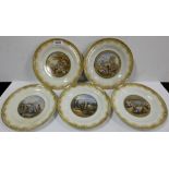 5 Pratt Ware Plates, farmyard scenes etc