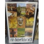 Vintage Framed Poster – “Ierland”, various Irish landscapes, door knockers etc