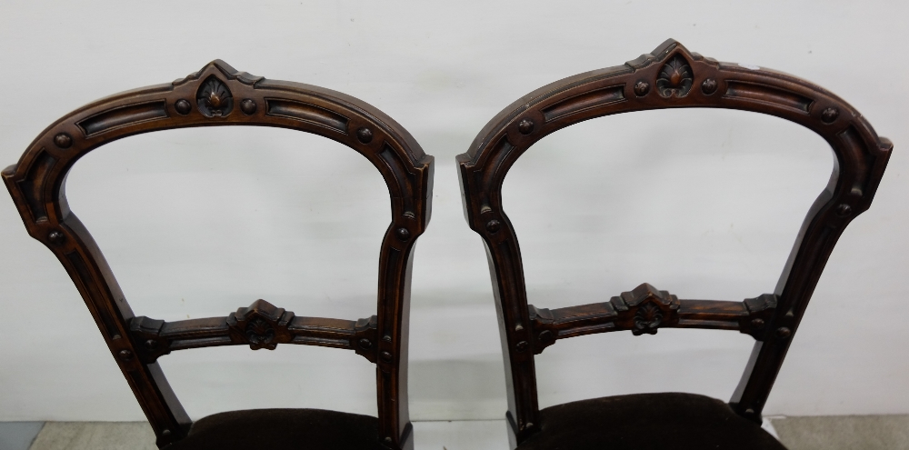 A Matching Pair of Late 19th C Mahogany Side Chairs on turned legs - Image 2 of 2