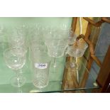 Etched glass - 6 champagne, 6 tumblers etc (15)