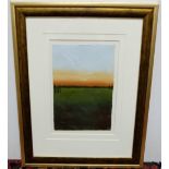 Frederick Morris Mixed Media 12" x 8" Contemporary Landscape at Sunset