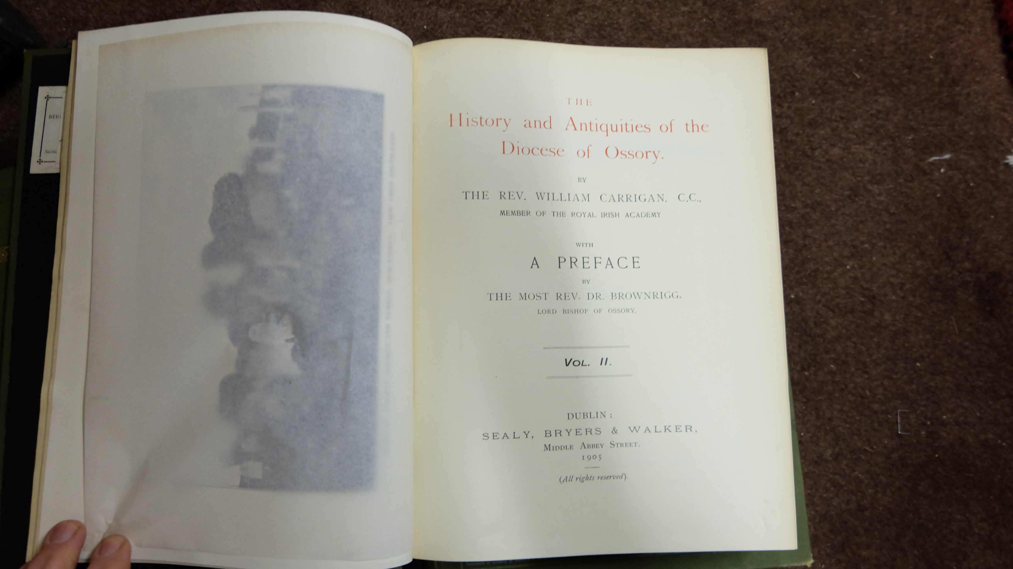 Rev William Carrigan, The History and Antiquities of the Diocese of Ossory, 1905 1st Edition 4 - Image 3 of 3