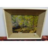 Oil on Board, Brook Through the Forest”, signed Andre Mormet, French Impressionist