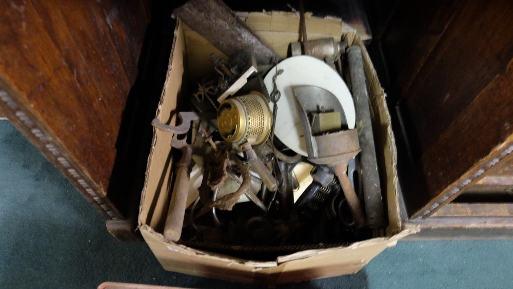 3 boxes - old electric sockets, metal items, box brass fittings etc - Image 2 of 3