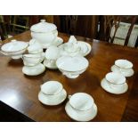 Wedgewood Bone China English Soup Serving Set incl. large soup tureen (10 piece setting), white with