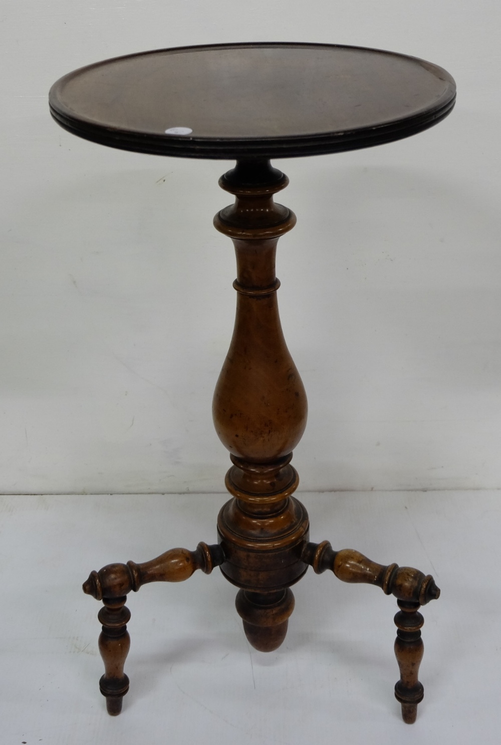 Mahogany Wine Table, circular top 13” dia, on a tripod base with turned legs - Image 2 of 2