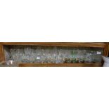 Shelf of glassware – wine glasses, dessert dishes etc