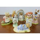 7 Royal Albert and Doulton figures – bunnies, rabbits, mice (Beatrix Potter etc) (7)