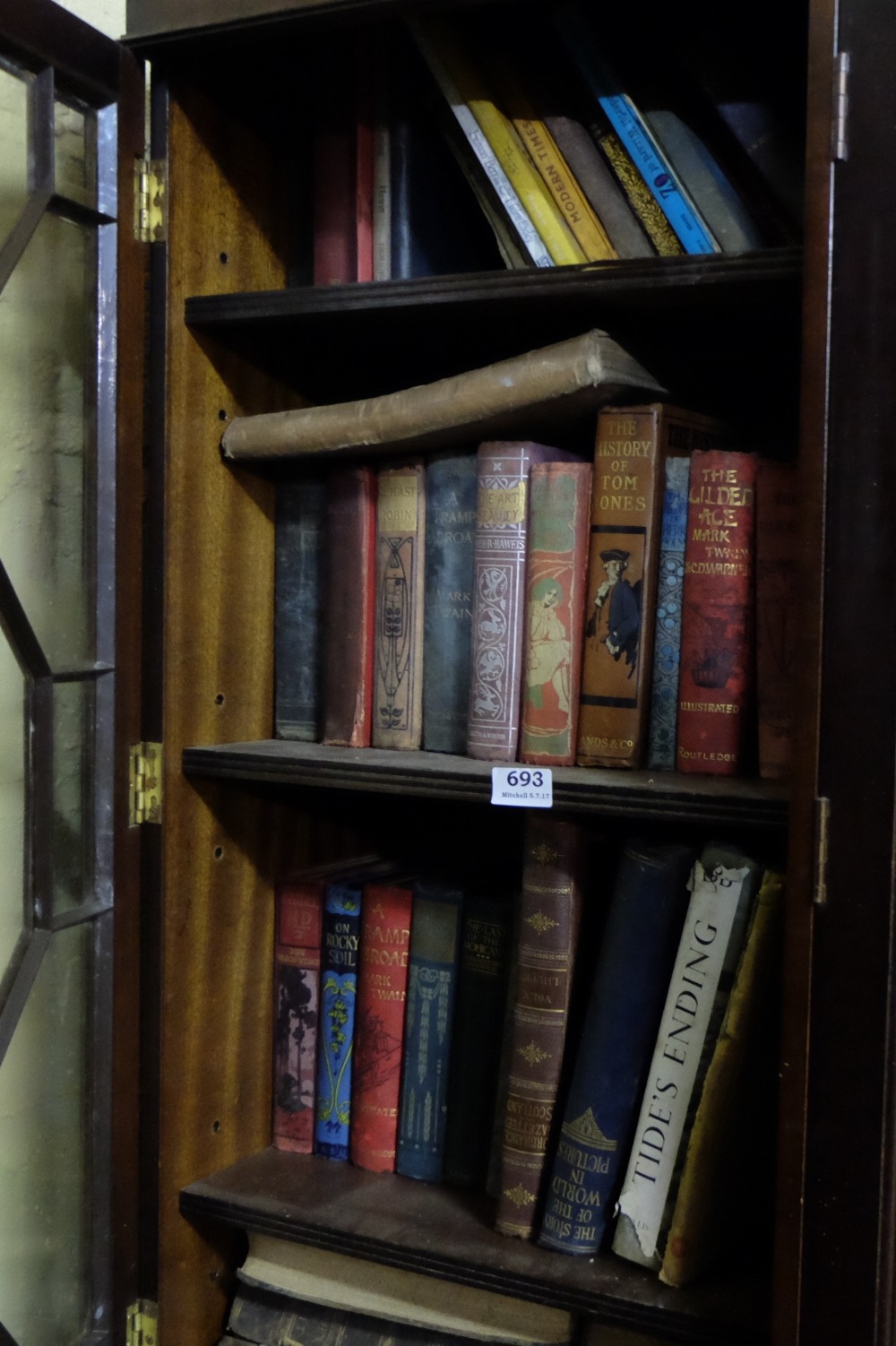 3 Shelves of Books and 2 boxes of books – old novels etc