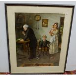 Antique Lithograph “The Village Dentist”