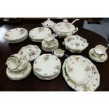 60 approx pieces Royal Doulton “Old Leeds Sprays” part dinner service incl. plates, sauce boats,