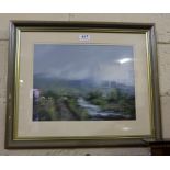 Niall Campion – Oil on Canvas, “Irish Landscape, Dunglow, Co. Donegal”, in green painted frame, 23”w