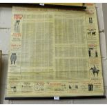 Field "Gentleman's Newspaper" scrolling wall poster, 1905/1906. List of hounds, masters, huntsmen