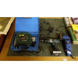 Cordless drill, electric jigsaw & electric sander (3)