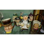 8 character jugs and cups – the Inn Keeper, Mrs Bardell, boy with hat etc