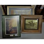Yeats Print “Many Ferries” & 3 other pictures - glass cowboy, Gainsborough & Monet (4)