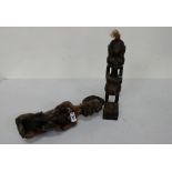 An Aboriginal Sculpture & a 19th C. African Carved Figure (2)