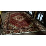 Full pile Persian village runner with a bespoke cross design 2.15m x 3.2m