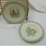 Set of 6 breakfast plates, painted with Davenport hunting scenes (6)