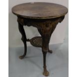 Metal Based Bar/Garden Table, stamped “Victory”, mounted with figures of angels, circular timber top