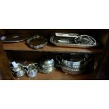 Group of silver plate items – dishes, trays, jug and bowl etc