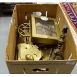 Pair brass door locks, group ashtrays, candlesticks, holy water font etc