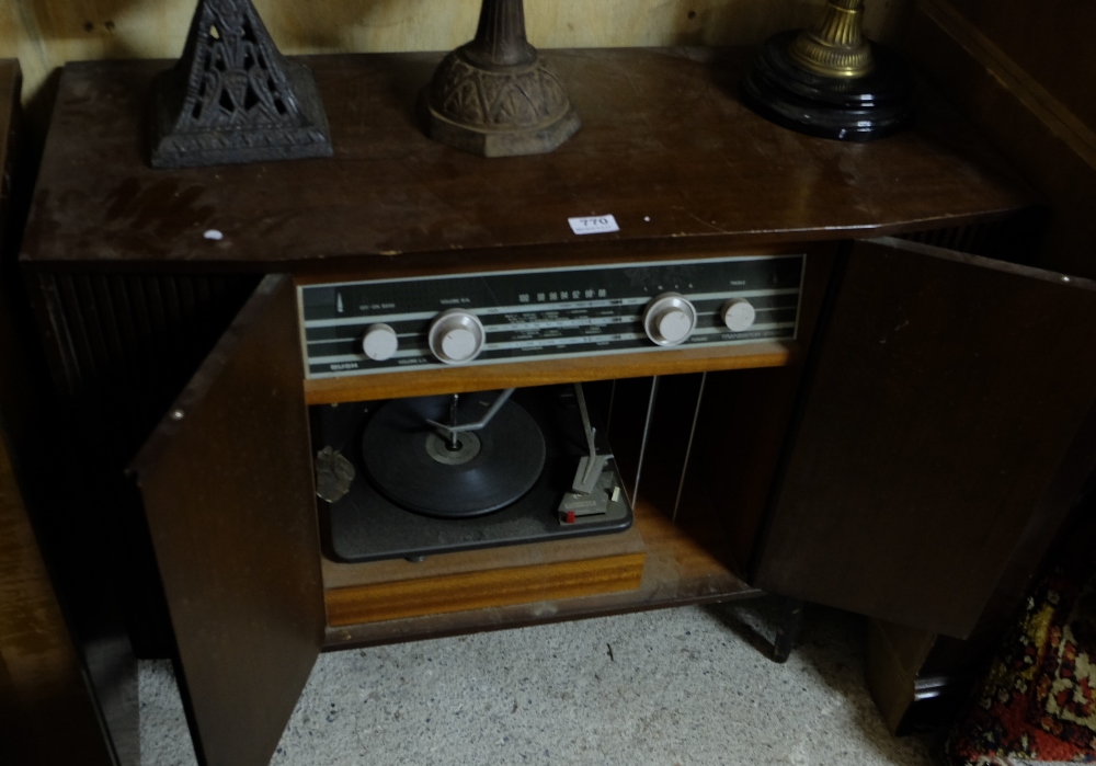 Vintage Bush Electric Record Player in cabinet