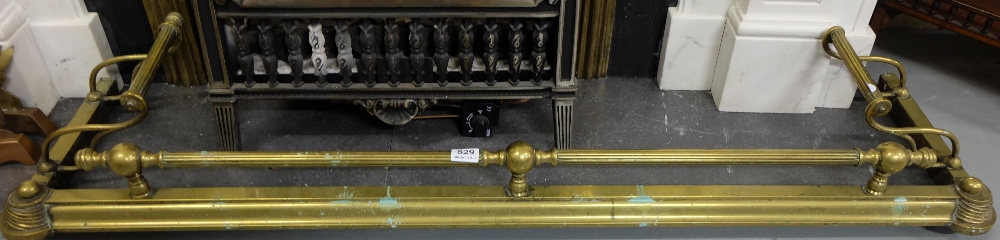 Brass Fire Fender, with raised gallery, 54”wide