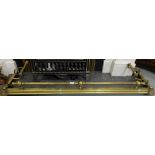 Brass Fire Fender, with raised gallery, 54”wide