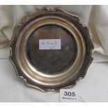 London silver dish with scalloped edge, 6.5” dia, stamped 1918