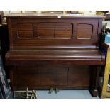 Weber London Upright Pianola Piano, in a mahogany frame, working, with 28 approx pianola music rolls