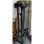 Bronze Pillar, featuring rams heads on reeded columns and rams feet, 60”h x 12” dia