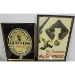 2 large Guinness Advertising Prints (reproductions), “My Goodness” (29”h) & Guinness Trade Label (