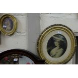 Two x 19thC Oval Lithograph Portraits of Lady’s (gold frames) & 2 prints – children on a cart,