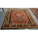 Full piled hand woven Persian Qashqai tribal rug 1.85mx1.67m