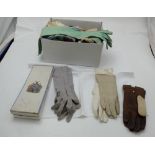 Large selection of lady’s gloves - 3 pairs long, 8 medium, 7 short length, also - lace collars,