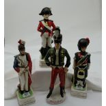 Irish Mist Military Advertising Figure & a matching set of 3 musical whiskey bottles in the form