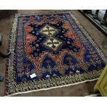 Blue and red ground Persian Ardabil village rug 1.92mx1.38m