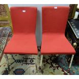 Matching Pair of “Calligaris” Dining/Occasional Chairs, on chrome legs, red covered padded seats