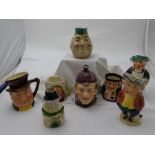 8 character jugs and cups – the Inn Keeper, Mrs Bardell, boy with hat etc