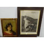 Large Lithograph – “Diana of the Uplands”, Burlington Proof 1905 & oil on canvas – portrait of a