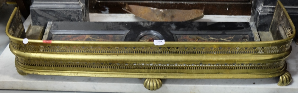 Brass Fire Fender, with pierced front, 44”w