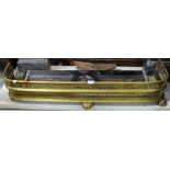 Brass Fire Fender, with pierced front, 44”w