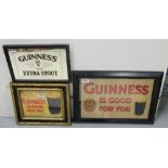 3 modern Guinness Advertising Pictures – 2 x “Guinness is Good for You” & 1 small Mirror