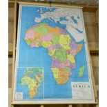 2 large scrolling school maps – Africa & Asia